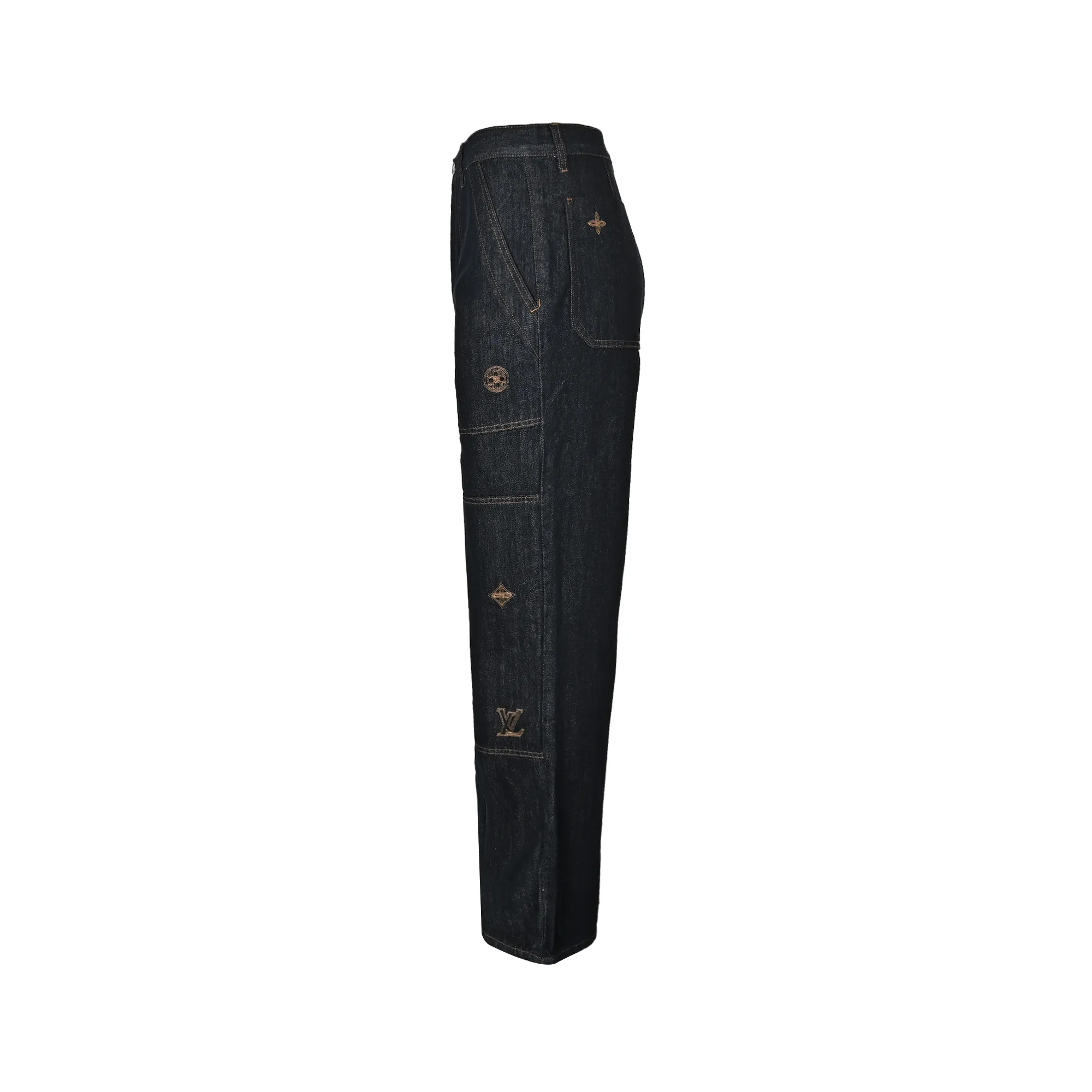 Louis Vuitton/Louis Vuitton embroidered logo jeans